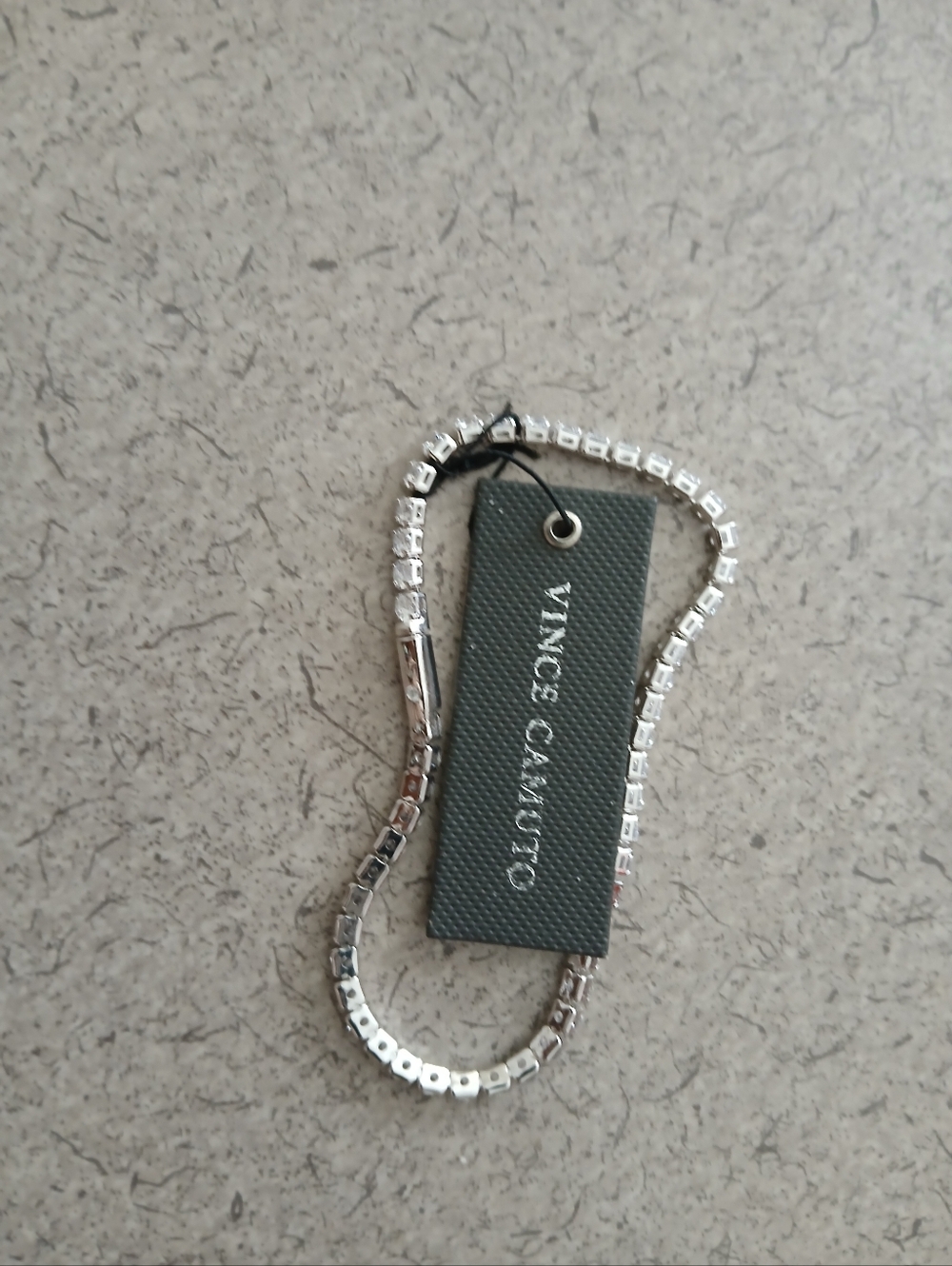 Vince Camuto Silver Crystal Box-Link Bracelet